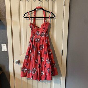 Pink Floral Halter Dress - Anthropologie - Size 2